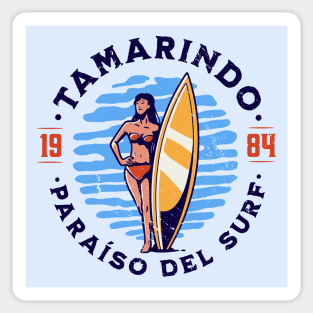 Vintage Tamarindo, Costa Rica Surfer's Paradise // Retro Surfing 1980s Badge B Sticker